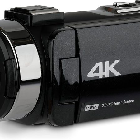 Vivitar 4K Video Camera, Wi-Fi Ultra HD Camcorder with 18x Digital Zoom, 3” IPS Touchscreen Video Recorder with Night Vision, Vlogging Camera with 3.5mm Microphone Jack, Rechargeable, SD Card Slot